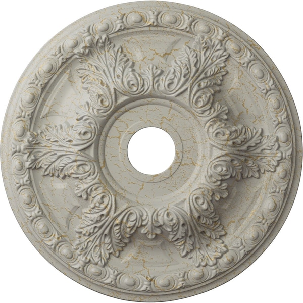 Ekena Millwork Granada Medallion (Canopies up to 7 1/8"), 23 3/8"OD x 3 5/8"ID x 2 1/2"P, Pot of Cream Crackle CM23GAPCC - main